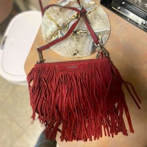 Rebecca Minkoff maroon fringe purse